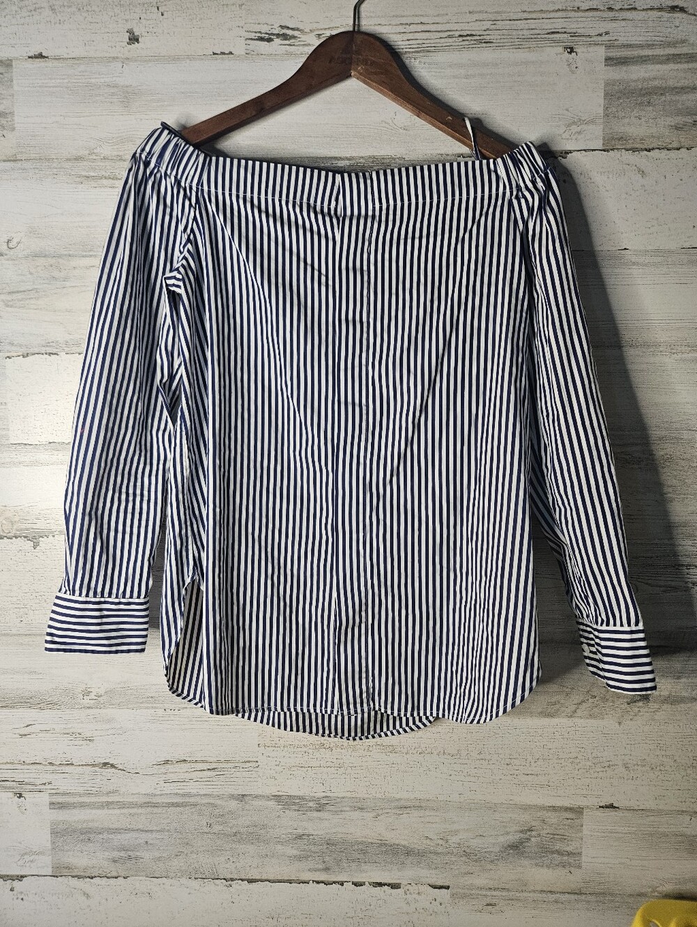 Polo Ralph Lauren Nautical striped off-the-shoulder poplin shirt 100% cotton XS